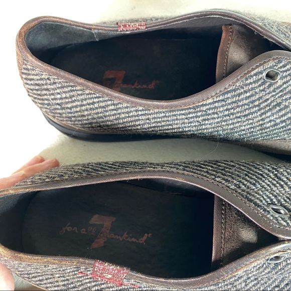 7 for all Man Kind | Brown Suede Leather and Canvas Slip On Sneakers - Picture 5 of 6